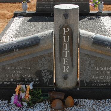 PUTTER Arnoldus Jacobus 1919- &amp; Magdalena Wilhelmina 1922- :: PUTTER A.J. Pienaar 1960-1986