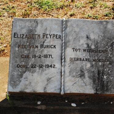 PEYPER Elizabeth nee VAN BURICK 1871-1942
