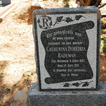 RADEMAN Catherina Dorethea nee NOTHNAGEL 1897-1921