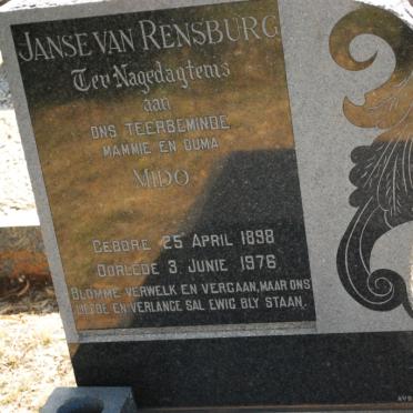 RENSBURG Mido, Janse van 1898-1976