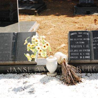 RENSBURG Michiel Hendrik, Janse van 1922-1984 &amp; Martha C.D. JANSE VAN RENSBURG 1935-2007