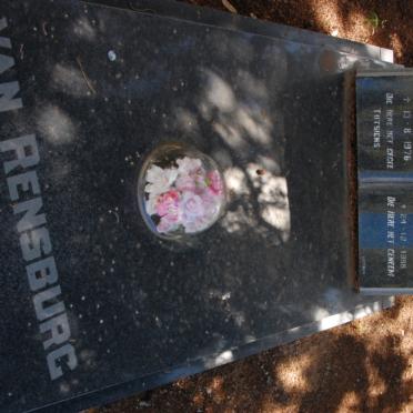 RENSBURG Willem J., van 1910-1976 &amp; Catherina E. V.D. HEEVER 1920-1988