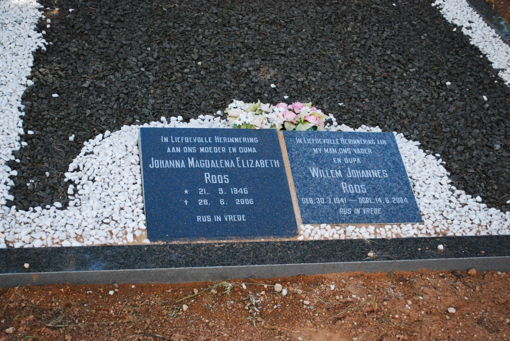 ROOS Willem Johannes 1941-2004 & Johanna Magdalena Elizabeth 1946-2006
