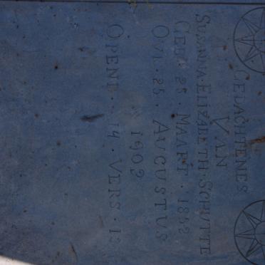SCHUTTE Susanna Elizabeth 18?2-1902