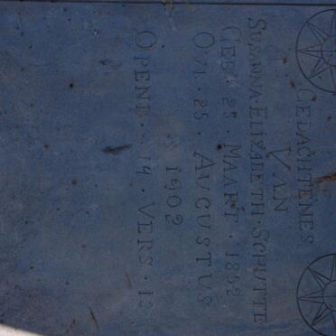 SCHUTTE Susanna Elizabeth 18?2-1902