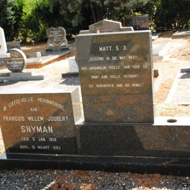 SNYMAN Francois Willem Joubert 1918-1983