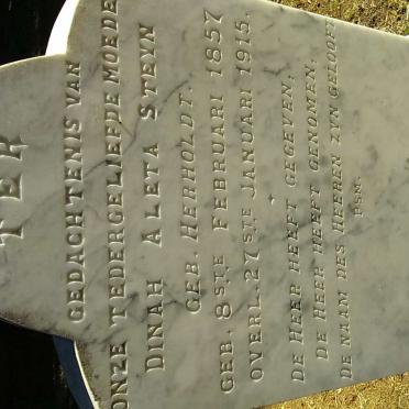 STEYN Dinah Aleta nee HERHOLDT 1857-1915