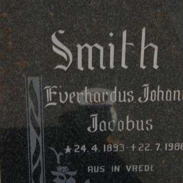 SMITH Everhardus Johannes Jacobus 1893-1986