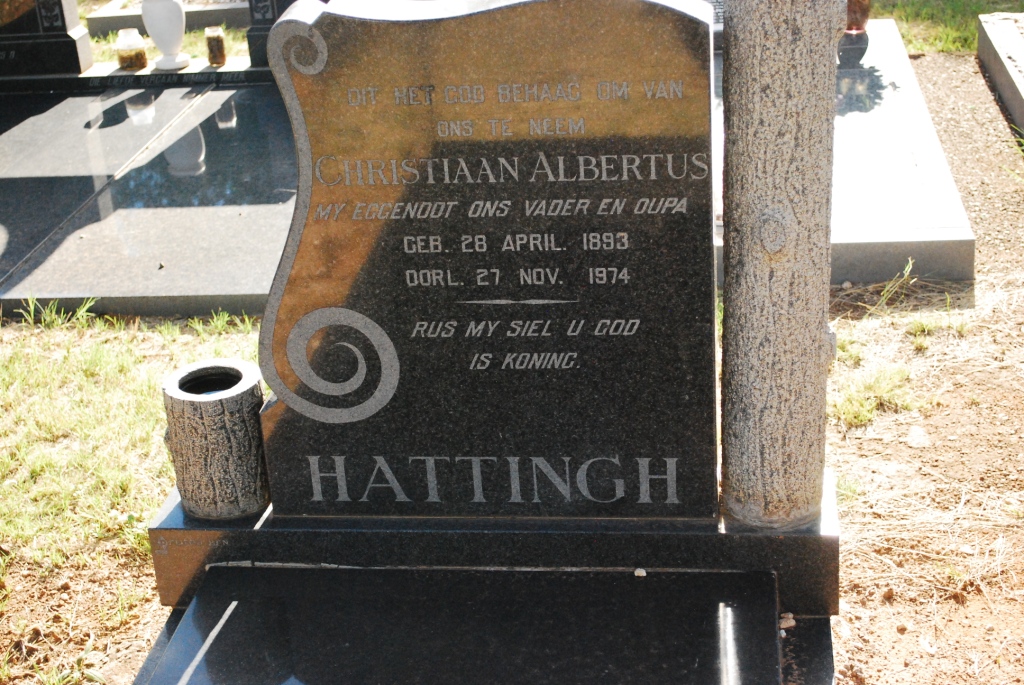 HATTINGH Christiaan Albertus 1893-1974