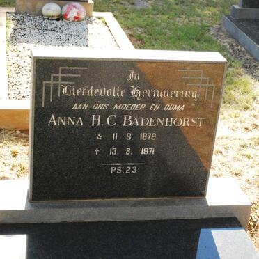 BADENHORST Anna H.C. 1879-1971
