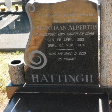 HATTINGH Christiaan Albertus 1893-1974