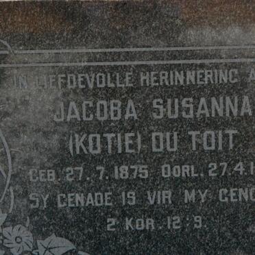 TOIT Jacoba Susanna, du 1875-1963