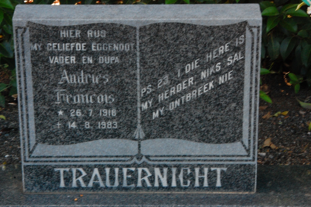 TRAUERNICHT Andries Francois 1916-1983