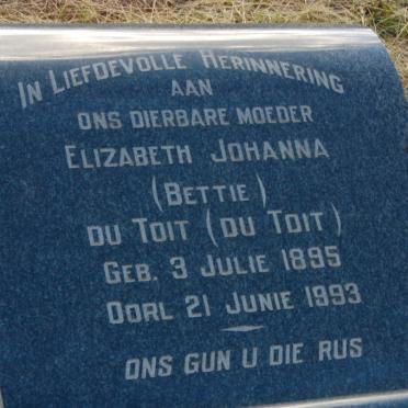 TOIT Elizabeth Johanna, du nee DU TOIT 1895-1993