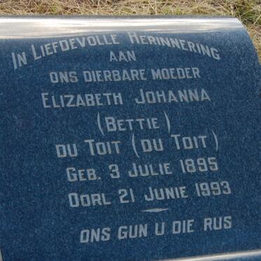 TOIT Elizabeth Johanna, du nee DU TOIT 1895-1993