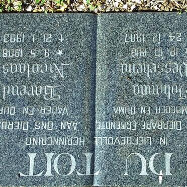 TOIT Barend Nicolaas, du 1908-1993 &amp; Johanna Wesseliena 1918-1987