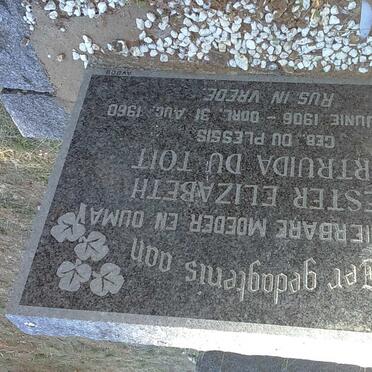 TOIT Hester Elizabeth Gertruida, du nee DU PLESSIS 1906-1960