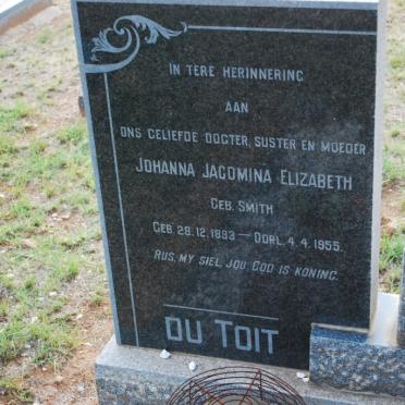 TOIT Johanna Jacomina Elizabeth, du nee SMITH 1893-1955