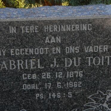 TOIT Gabriel.J., du 1876-1962