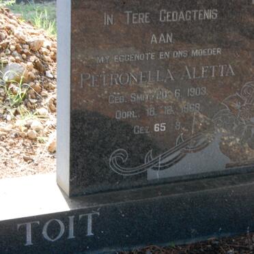 TOIT Jan Francois, du 1903-1971 &amp; Petronella Aletta SMIT 1903-1968