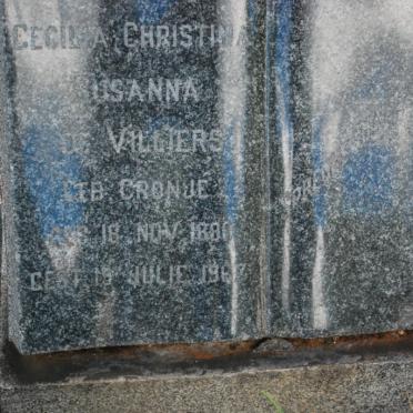 VILLIERS Cecilia Christina Susanna, de nee CRONJE 1880-19??