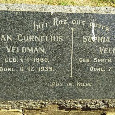 VELDMAN Johan Cornelius 1860-1935 &amp; Sophia Susanna SMITH 1875-1954