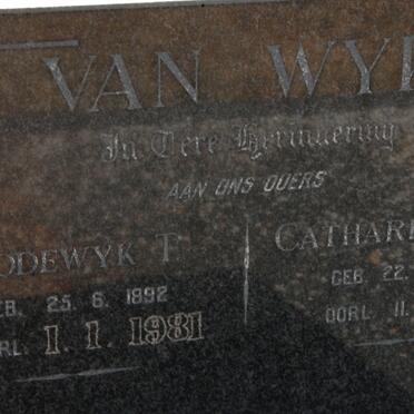 WYK Lodewyk F., van 1892-1981 &amp; Catharina M.F. 1886-1967
