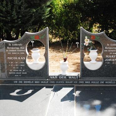 WALT Nicolaas, van der 1930-2003 &amp; Martha Johanna 1934-
