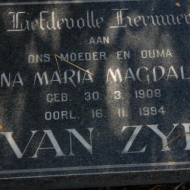 ZYL Anna Maria Magdalena, van 1908-1994