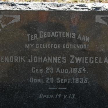 ZWIEGELAAR Hendrik Johannes 1854-1935