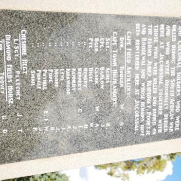 7. Remembrance of Imperial and Colonial soldiers originally buried at Jacobsdal