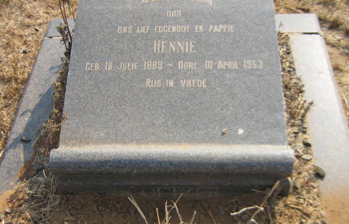 COETZER Hennie 1889-1953