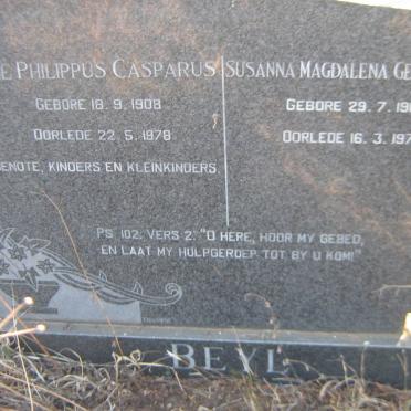 BEYL George Philippus Casparus 1908-1978 &amp; Susanna Magdalena Gertruida Hendr? 1912-1979