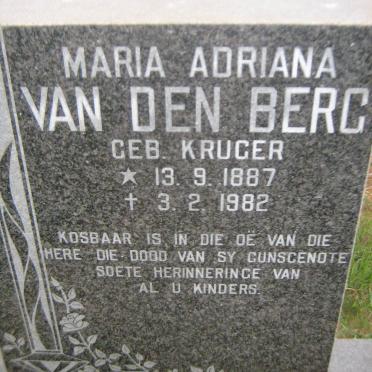 BERG Maria Adriana, van den nee KRUGER 1887-1982