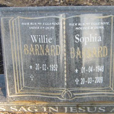 BARNARD Willie 1952- &amp; Sophia 1948-2009