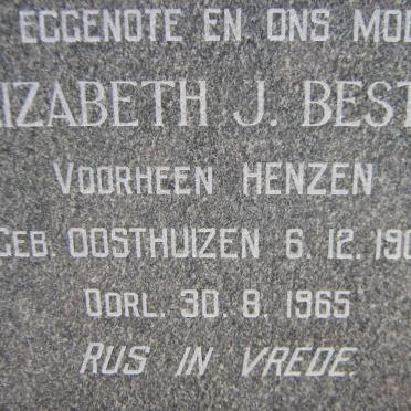 BESTER Elizabeth J. voorheen HENZEN nee OOSTHUIZEN 1902-1965