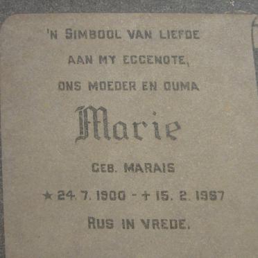 FOURIE Louis 1899-1984 &amp; Marie MARAIS 1900-1967
