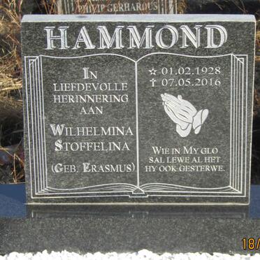 HAMMOND Wilhelmina Stoffelina nee ERASMUS 1928-2016