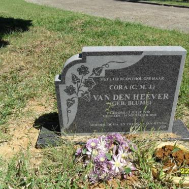 HEEVER C.M.J., van den nee BLUME 1920-2008