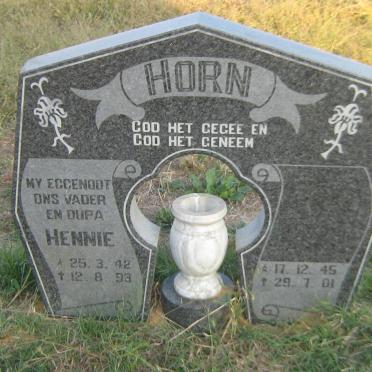 HORN Hennie 1942-1993 &amp; ? 1945-2001
