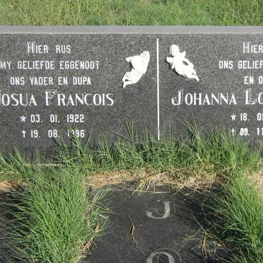 JOUBERT Josua Francois 1922-1996 &amp; Johanna Lourensina C. 1928-2009
