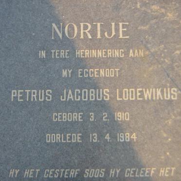NORTJE Petrus Jacobus Lodewikus 1910-1984