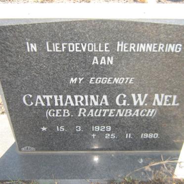 NEL Catharina G.W. nee RAUTENBACH 1929-1980