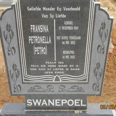 SWANEPOEL Fransina Petronella 1947-2025