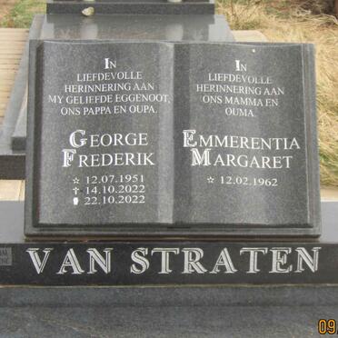 STRATEN George Frederik, van 1951-2022 & Emmerentia Margaret 1962-