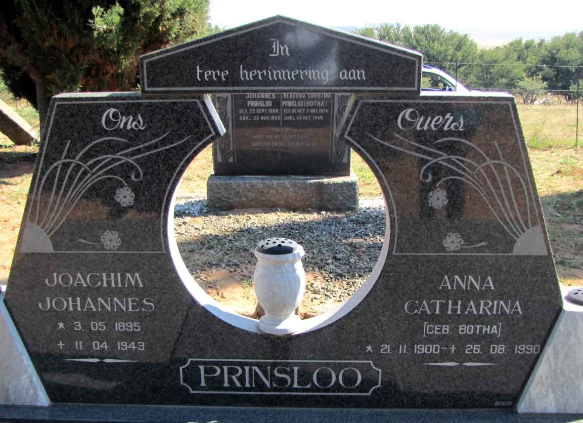 PRINSLOO Joachim Johannes 1895-1943 & Anna Catharina BOTHA 1900-1990