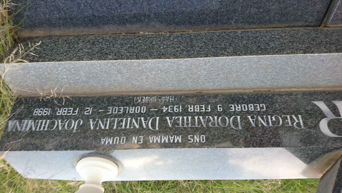 PYPER Andries Johannes 1920-1985 & Regina Dorathea Danielina Joachimina HAASBROEK 1934-1998