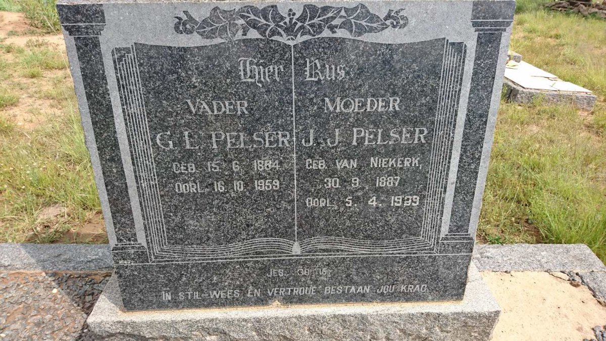 PELSER G.L. 1884-1959 & J.J. VAN NIEKERK 1887-19?9