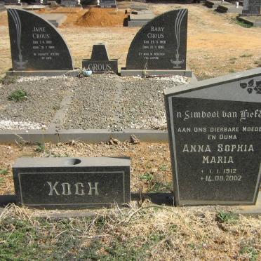 KOCH Carel Daniel Adolf 1906-1989 &amp; Anna Sophia Maria 1912-2002