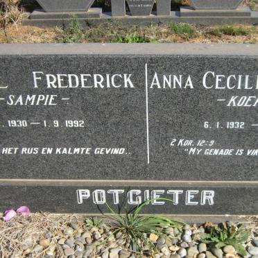 POTGIETER Samuel Frederick 1930-1992 &amp; Anna Cecilia Elizabeth 1932-2001